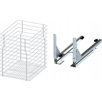 Nábytkové kování Cargo koš do spodní skříňky 30cm 300 Bílý 1ks s tlumením dovírání REJS plný výsuv