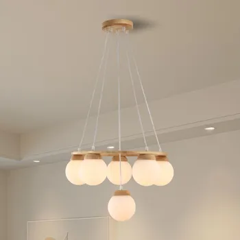 Brilagi - Lustr na lanku VISBY WOOD 6xE27/60W/230V pr. 58 cm kaučukovník