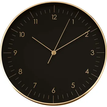 Hodiny LUUK LIFESTYLE Nástěnné Hodiny Bez Tikání Černé Zlaté