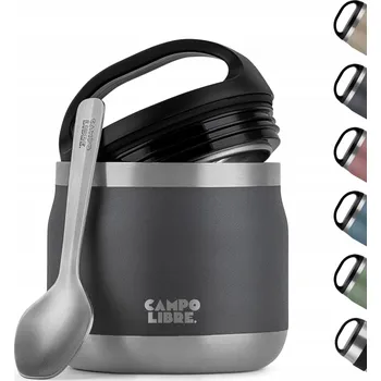 Termoska CAMPO LIBRE Termoska na jídlo 400 ml, nerezový, s lžící na polévku a müsli