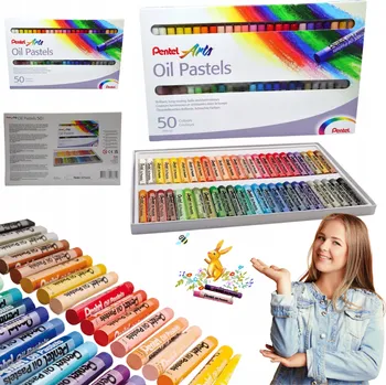 Pastelka OLEJOVÉ PASTELKY PENTEL ARTS 50 BAREV V BALENÍ JSOU IDEÁLNÍ PRO UMĚLCE