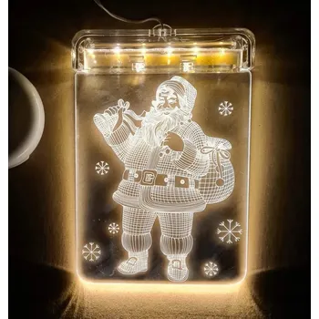 Vánoční dekorace LED VITRÁŽ 3D NA OKNO VÁNOČNÍ SVĚTÝLKA STROMEČEK