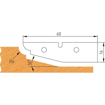 Fréza "IGM Profilový nůž H 60x16x2mm pro F632-182"