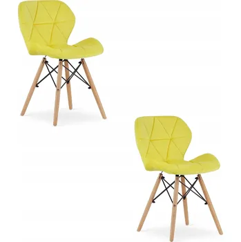 Jídelní židle Židle Oskar velur žlutá 2 ks