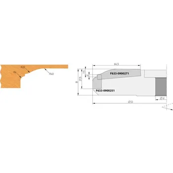 Fréza "Profilový nůž pro F633, 59x12x1,5 spodní braní"