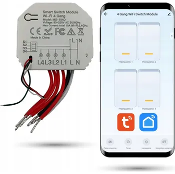 vypínač 4-kanálový Wi-Fi ovladač osvětlení TUYA