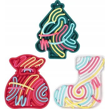 Senzorická hračka pro miminka provlékání provázků, vánoční vzory