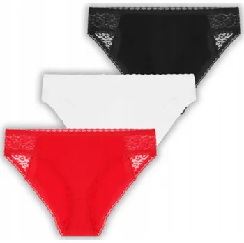 Dámské spodní prádlo 3x Sada Kalhotky Dámské Bikini Kalhotky Jemná Krajka Ženské MORAJ M