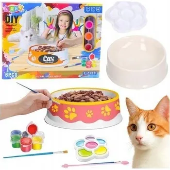 kreativní sada Kreativní sada Miska na malování s barvami a štětci DIY 6 ks