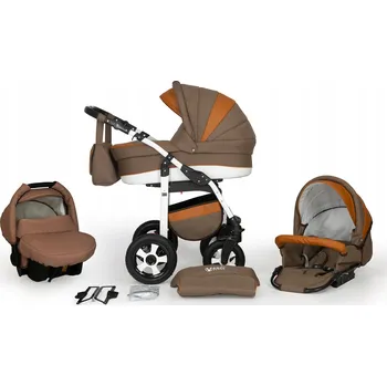 Kočárek Dětský kočárek Verdi Eliz 3v1 vícebarevný s korbičkou a autosedačkou
