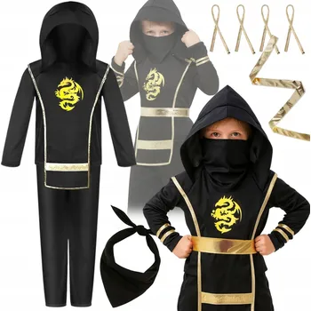 Karnevalový kostým KOSTÝM NINJA PŘEVLEK NINJI SAMURAJ BOJOVNÍK DRAK NA KARNEVAL 134 140 CM