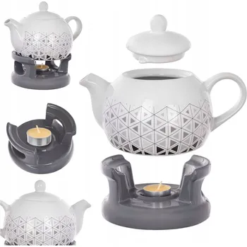 Konvice na čaj KONVICE NA ČAJ S OHŘÍVAČEM, ČAJNÍK 1L KERAMICKÝ DÁREK