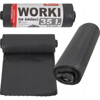 Pytle na odpadky PYTLE NA ODPAD ZMĚSNÝ ODPAD LDPE SILNÉ ODOLNÉ 35L ČERNÉ 15ks