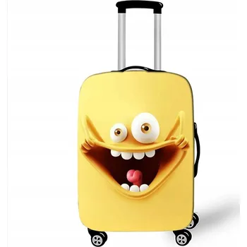 Elastický obal na kufr Crazy Face 10 - světle žlutý
