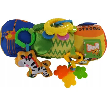 Hračka pro nejmenší Plyšový válec s chrastítkem pro učení lezení 023-556