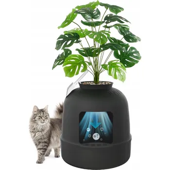 Toaleta pro kočku LIFEWIT Toaleta Pro Kočky XXL s rostlinou a uhlíkovými filtry