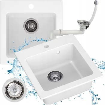 Granitový dřez Jednokomorový granitový dřez Moderno Sole šedý