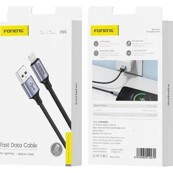 Datový kabel Kabel FONENG USB - Apple Lightning 1 m černý