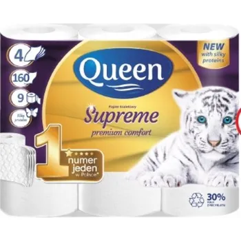 Toaletní papír Toaletní papír Supreme Queen 4vrstvý dlouhý 9 rolí