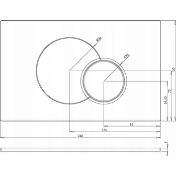 Splachovací tlačítko Splachovací tlačítko ECLIPSE 2 JUNIOR 240 x 150 x 6 mm | KOŁO 94150004