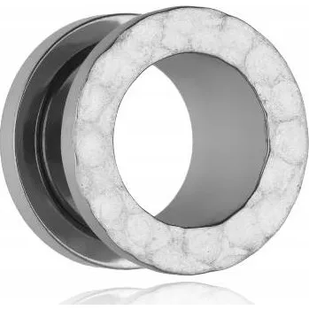 Piercing Tunel do ucha odšroubovatelný ozdobný stříbrný 10 mm