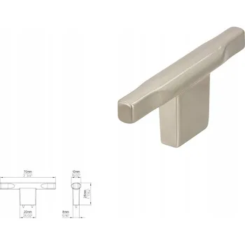 Nábytkové kování Nábytková úchytka SIRO 2524-70ZN21 vzhled nerezové oceli