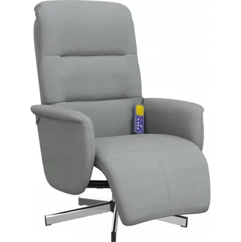 Křeslo Světle šedé rozkládací masážní křeslo se 6 body, 71 x 84 x 105 cm