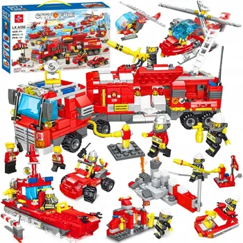 ostatní stavebnice MEGA VELKÁ Sada Stavebních Kostek HASIČI 27v1, 756 Ks, Velké Město