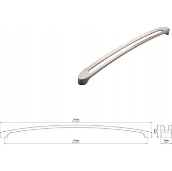 Nábytkové kování Nábytková úchytka SIRO 2374-340ZN21 vzhled nerezové oceli
