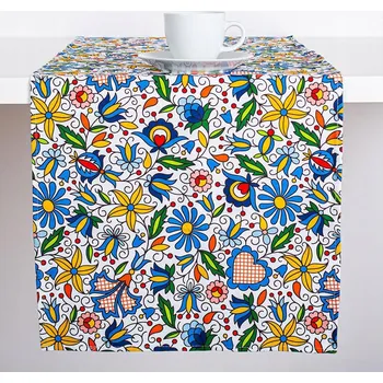 ubrus Běžec na stůl Folkstar bavlněný květinový vícebarevný 140 x 40 cm