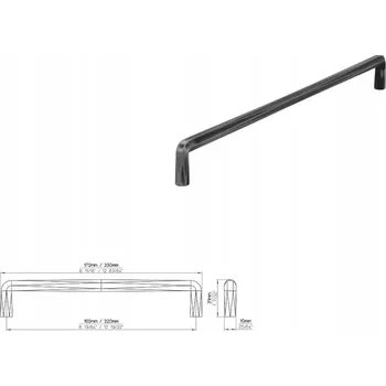 Nábytkové kování Nábytková úchytka SIRO 2481-330ZN75 s efektem kartáčovaného železa