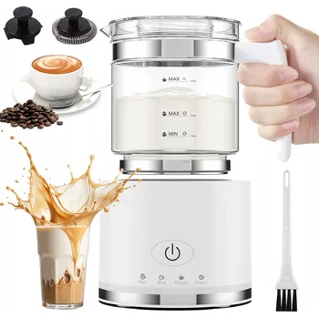 Šlehač mléka 500 ml Elektrický napěňovač mléka na kávu 600W 4v1