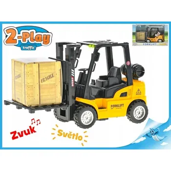 autíčko Vysokozdvižný vozík Micro Trading 14 cm kovový 2-rychlostní s couváním, světlem a zvukem