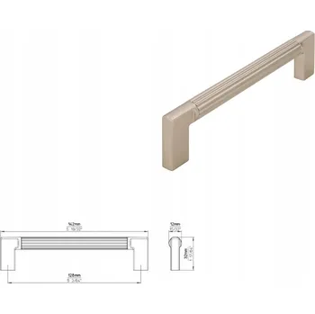 Nábytkové kování Nábytková úchytka SIRO 2591-142ZN27ZN27 vzhled nerezové oceli