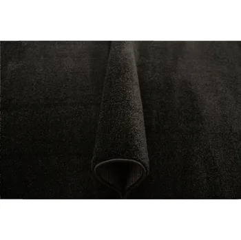 Koberec KOBEREC DO LOŽNICE ČERNÝ JEDNOBAREVNÝ ELEGANTNÍ MĚKKÝ VLAS LIMA 80x150 cm