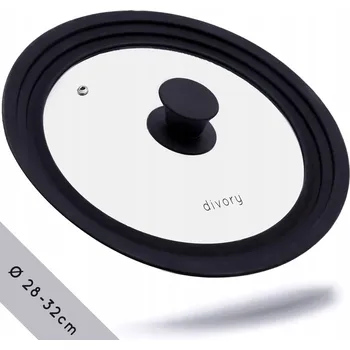 DIVORY Univerzální skleněná poklice 28-32 cm se silikonovým okrajem