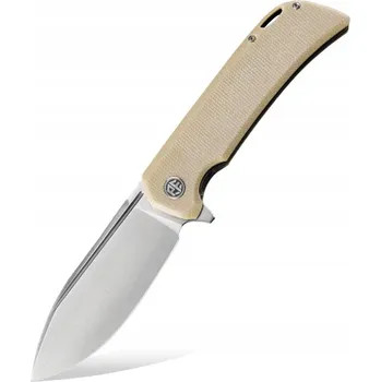 Kuchyňský nůž Nůž Skládací Petrified Fish Tunny PFB05 BRMS Satin 14C28N Hnědá Micarta