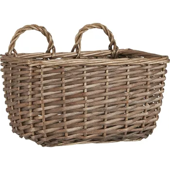 Piknikový koš Ib Laursen Závěsný proutěný košík s uchy Square