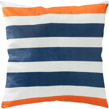 Povlak na dekorativní polštářek Dekorativní povlak na polštář 43x43 měkká látka VELVET oranžové široké pruhy
