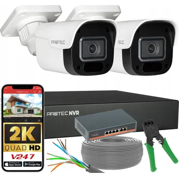 IP kamera Sada monitoringu 2 IP PoE kamery 4Mpx PoE Switch Detekce Bez disku