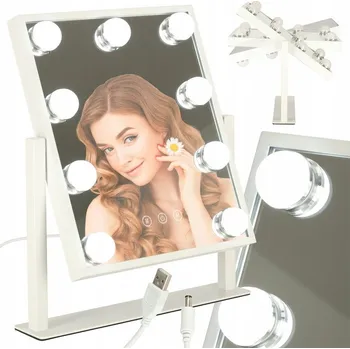 Zrcadlo Stojací zrcadlo bílé Ikonka