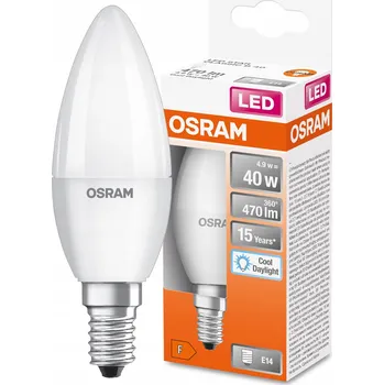 Žárovka LED žárovka OSRAM, E14, 5,5W, 470lm, 6500K