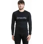 Meatfly pánské merino tričko Bernie Black | Černá | Velikost XXL