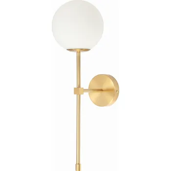 Nástěnné svítidlo Minimalistické nástěnné svítidlo zlaté Milano s mléčnou koulí