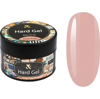 Lak na nehty F.O.X Hard gel Cover Nude, 30 ml - stavební gel