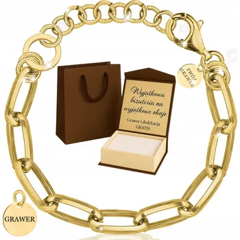 Náramek PÁNSKÝ A DÁMSKÝ ZLATÝ PÁNSKÝ NÁRAMEK ANKIER 925/585 S GRAVÍROVÁNÍ , MASIVNÍ GRAVÍROVÁNÍ GRAVÍROVA