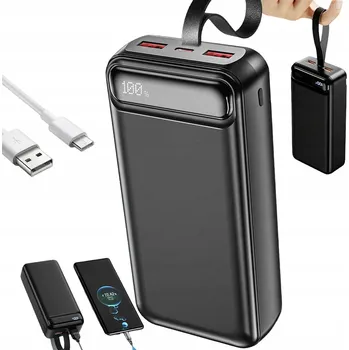 Powerbanka Powerbank 50000mAh Mega výkonný Rychlé Nabíjení Svítilna Barva Černá