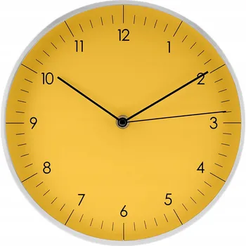 Hodiny LUUK LIFESTYLE Nástěnné Hodiny Tiché Moderní Žluté Stříbrné