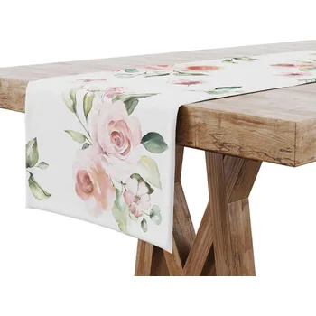 ubrus Běhoun Kortina vícebarevný květinový 40x240 cm polyester