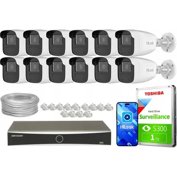 IP kamera Sada IP monitoringu 12x Kamera 4MPx IPCAM-B4-50IR HiLook od Hikvision